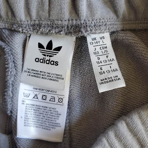 Adidas Gray Athletic Shorts Logo 3 Stripes Big Kids - Picture 6 of 6